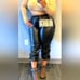 Ladies pu leather jogger pant sz XXL