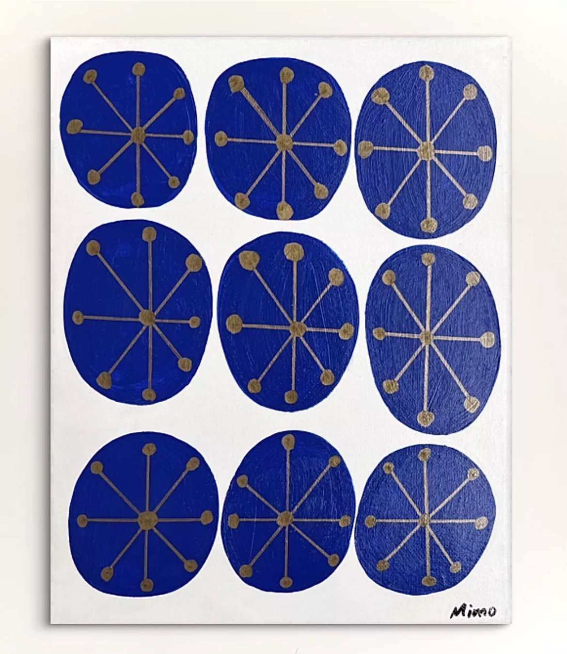 Mid Century Modern Unique Geometric Abstract Painting on Canvas Original Artwork