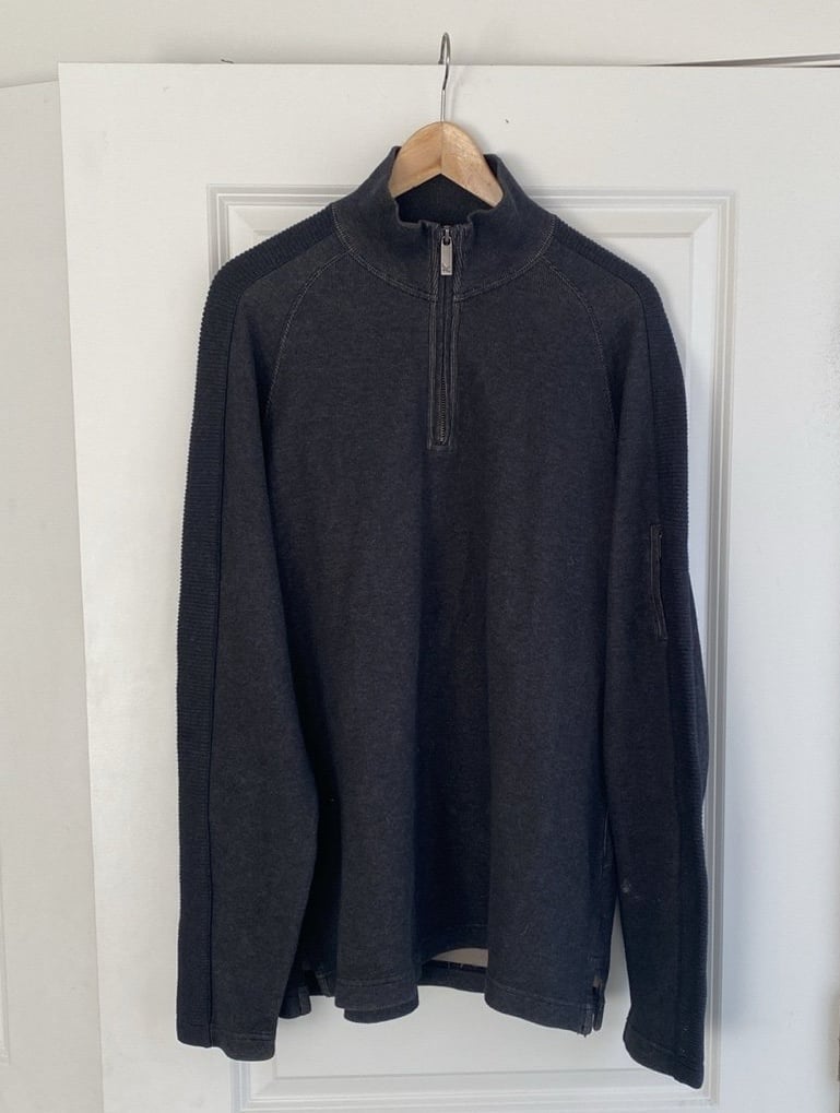 Eddie Bauer Pullover Jacket 100% cotton Dark Gray sz Large - Like a New