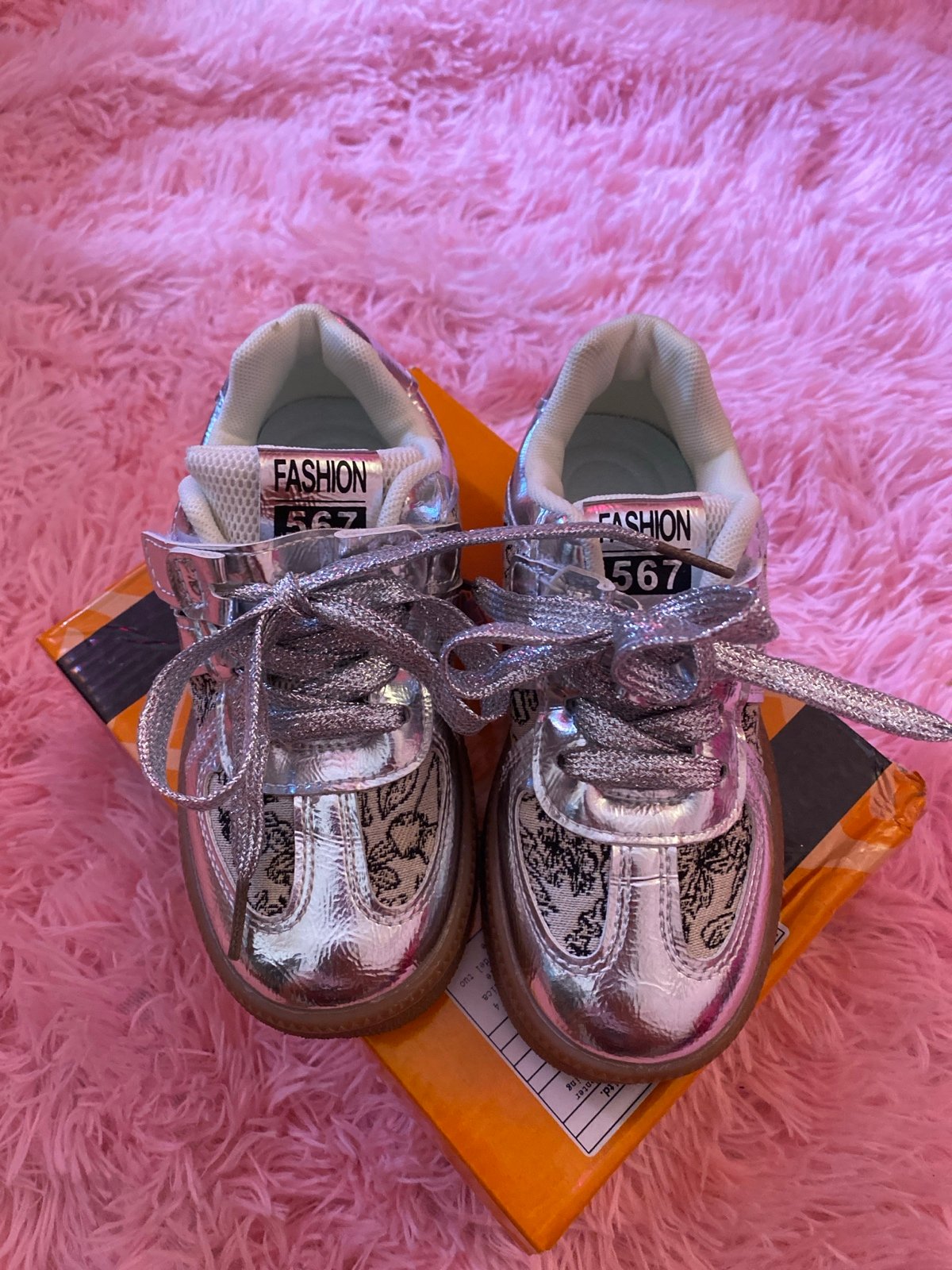 Fashionable silver shoes