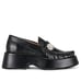 GANNI Crystal-embellished leather flatform loafers