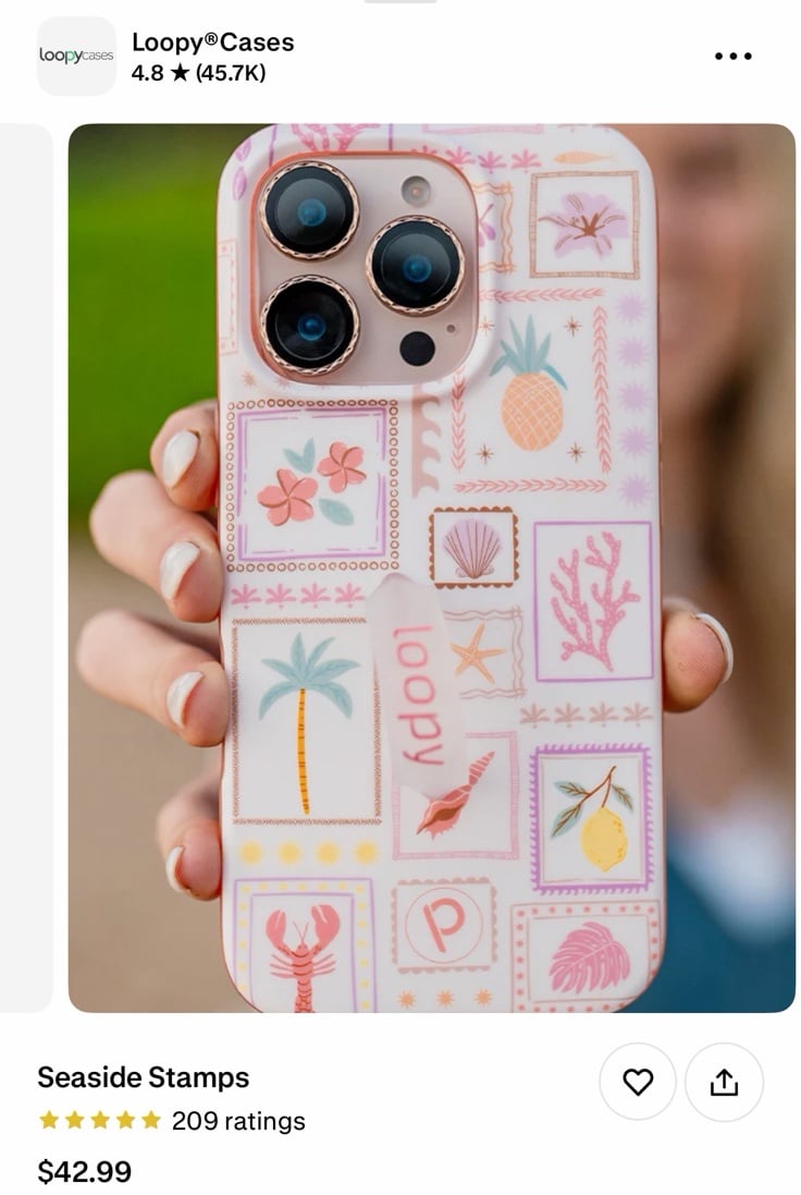 Loopy Seaside Stamps IPhone 16 pro max righty