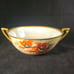 Hand painted Vtg Lusterware Soup Bowl Serving Handles poppies signed Schindler