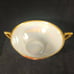 Hand painted Vtg Lusterware Soup Bowl Serving Handles poppies signed Schindler