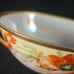 Hand painted Vtg Lusterware Soup Bowl Serving Handles poppies signed Schindler
