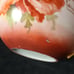 Hand painted Vtg Lusterware Soup Bowl Serving Handles poppies signed Schindler