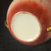 Hand painted Vtg Lusterware Soup Bowl Serving Handles poppies signed Schindler