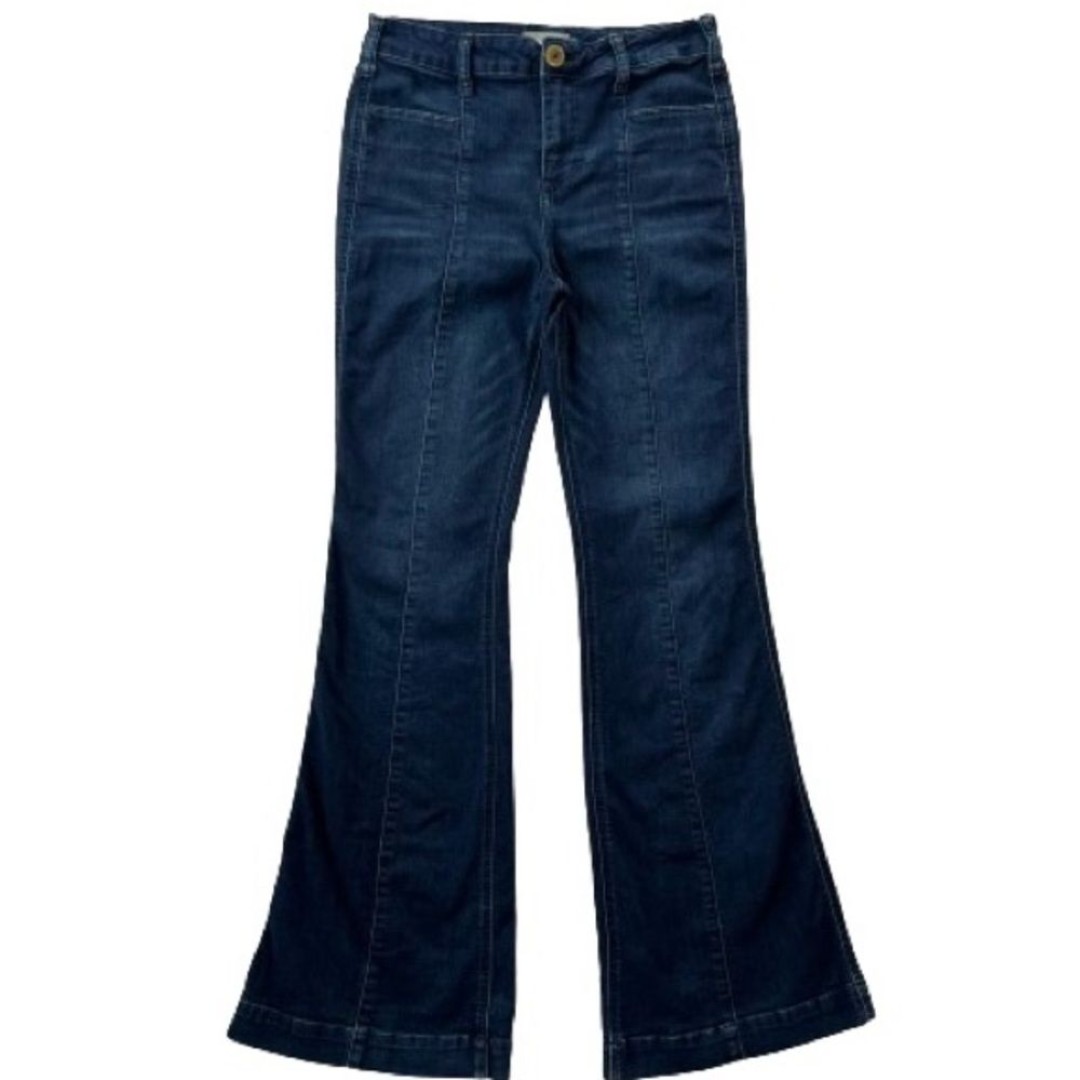 Y2K Altar’d State High Waist Wide Flare Bell Denim Dark Wash Boho Jeans Size 27