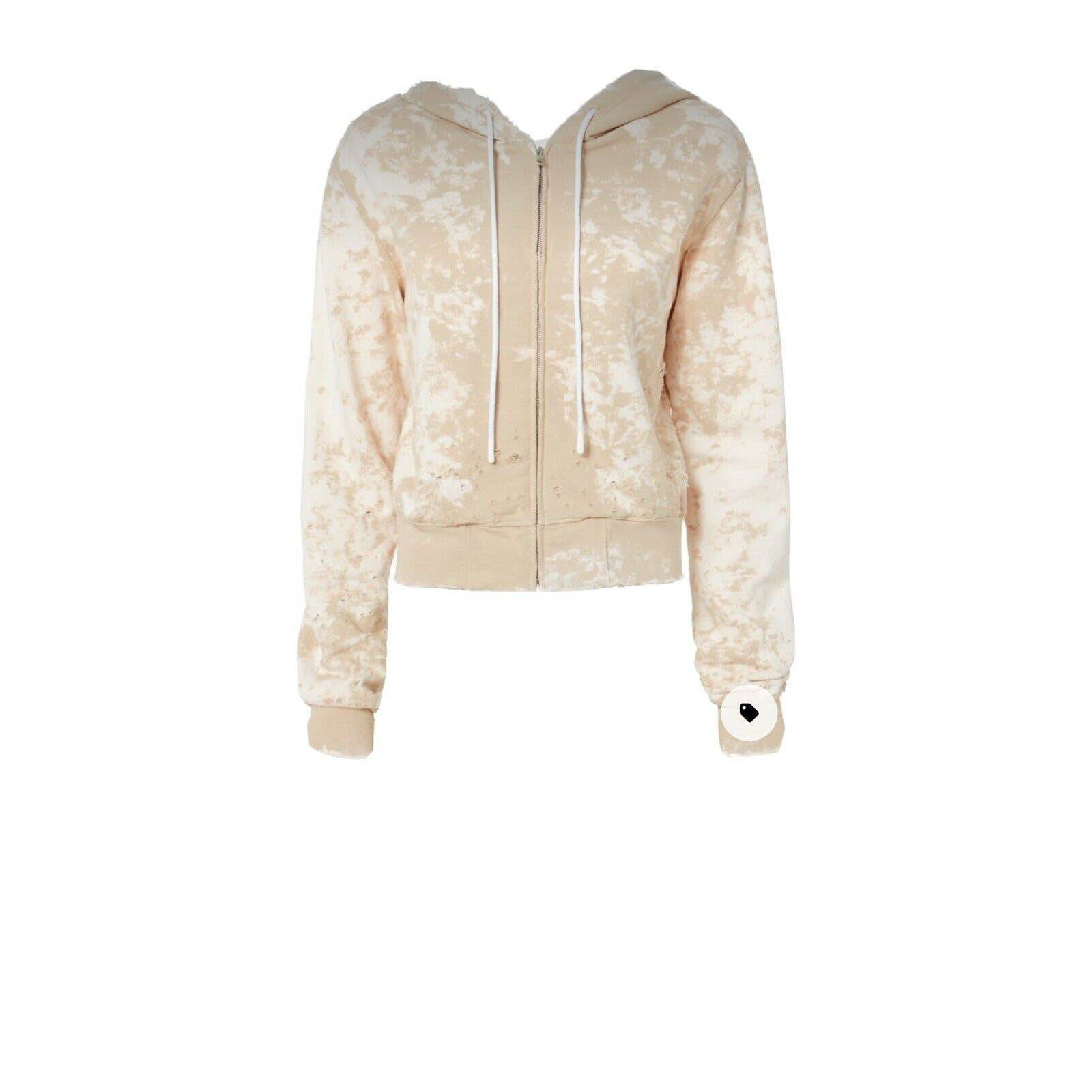 Cotton Citizen Brooklyn Hoodie Oversized Beige Tie Dye Women's M Distressed