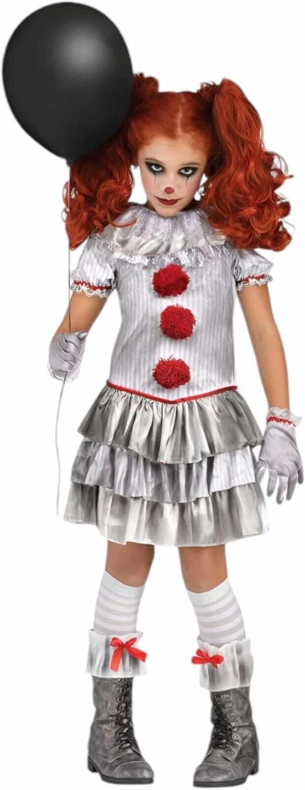 Fun World Girls Creepy Carnevil Clown Halloween Costume Size Small 6/6x