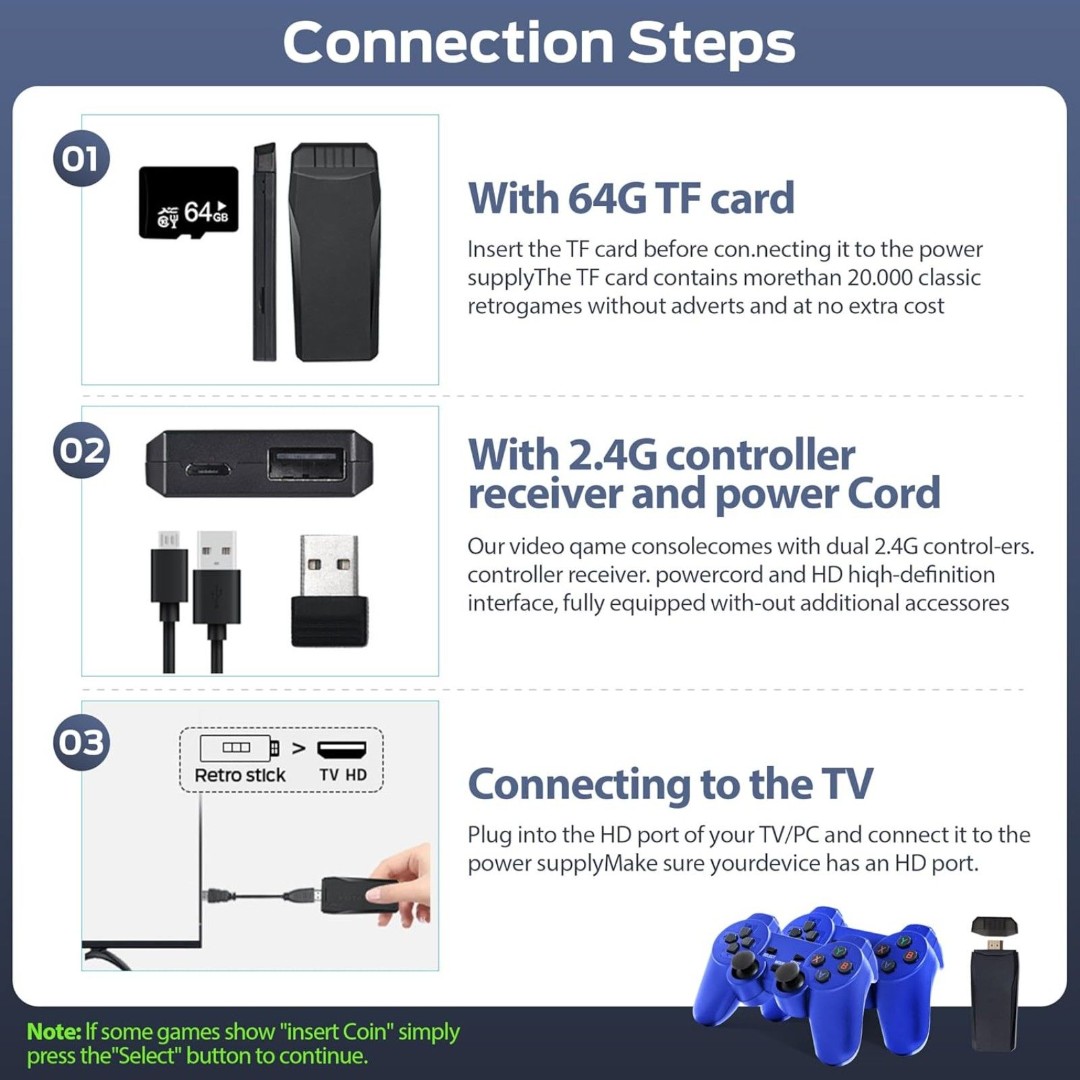 Wireless Retro Gaming Console w/ Built in 9 Emulators, 20000+Games, 4K