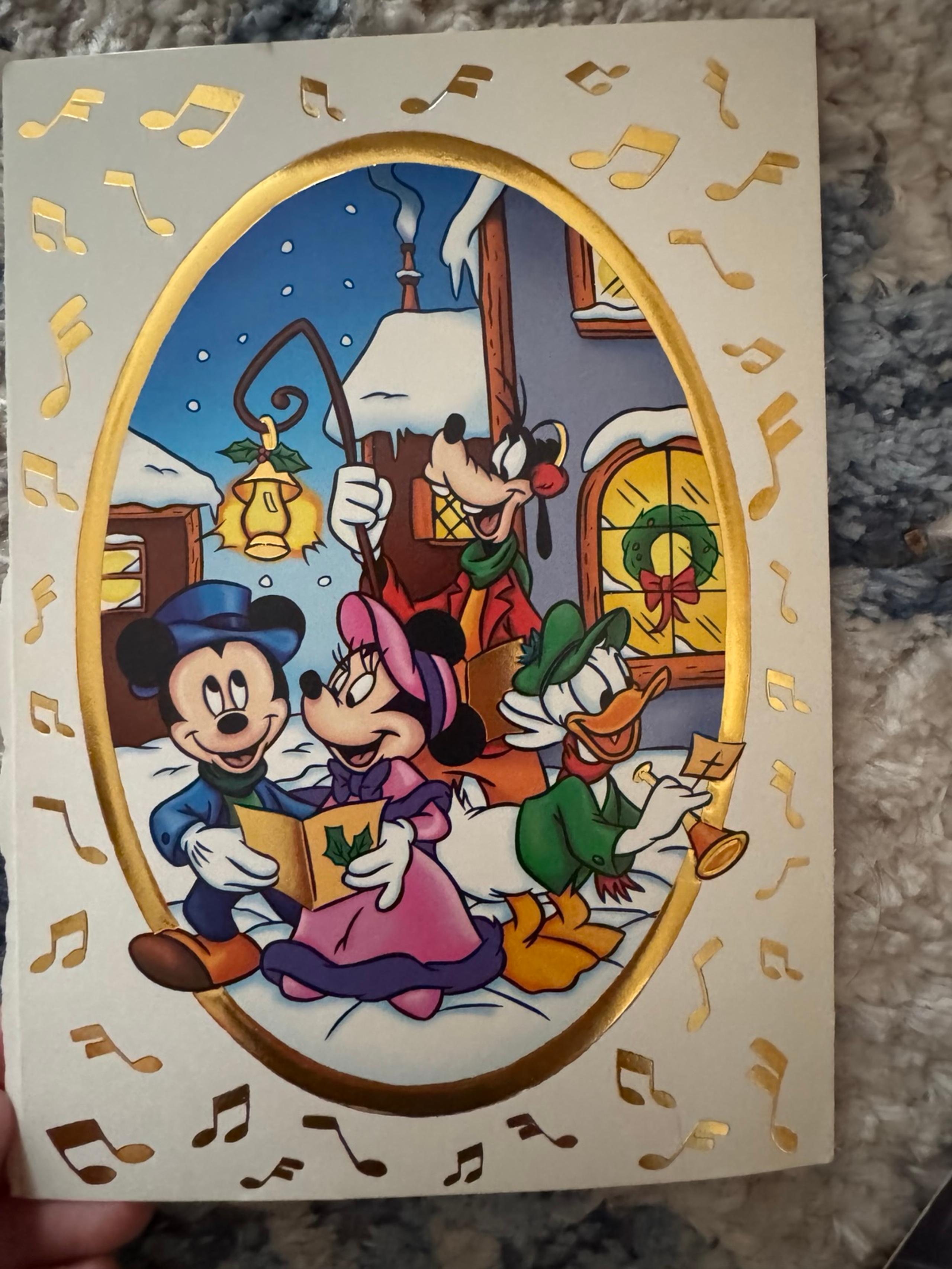 Vintage disney mickey mouse and friends christmas print