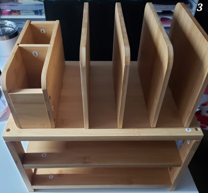 Bamboo Desk Organizer with File Holder, Office Organizers for Desk with Pen Hold