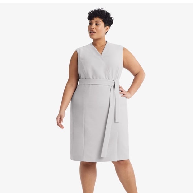 NWT MM Lafleur The Della in Pewter Nep Suiting Sleeveless Sheath Dress Plus Size