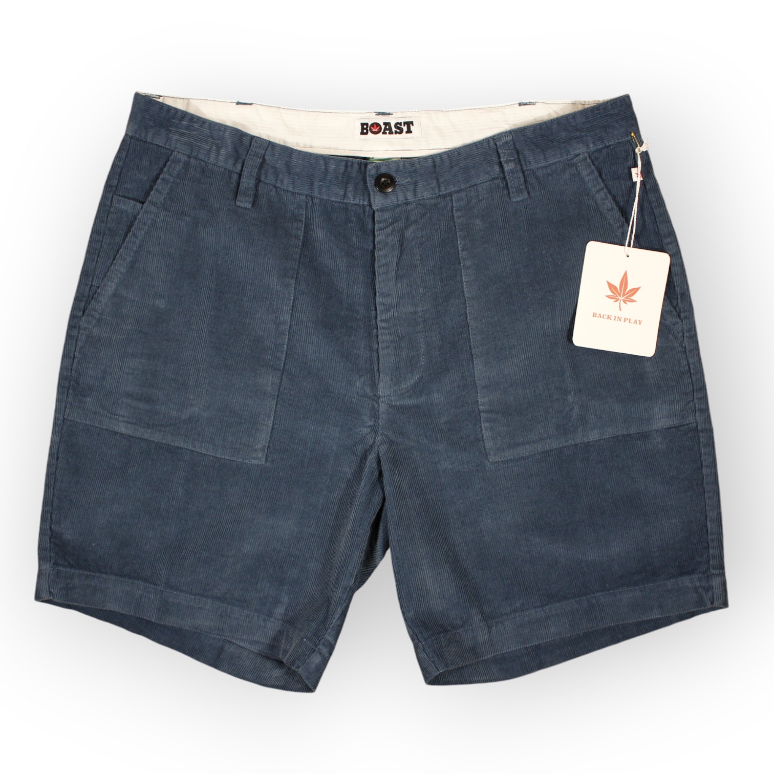 BOAST USA Mens 36 Patch Pocket Corduroy Short Blue NWT 7.5 Inseam FREE SHIPPING