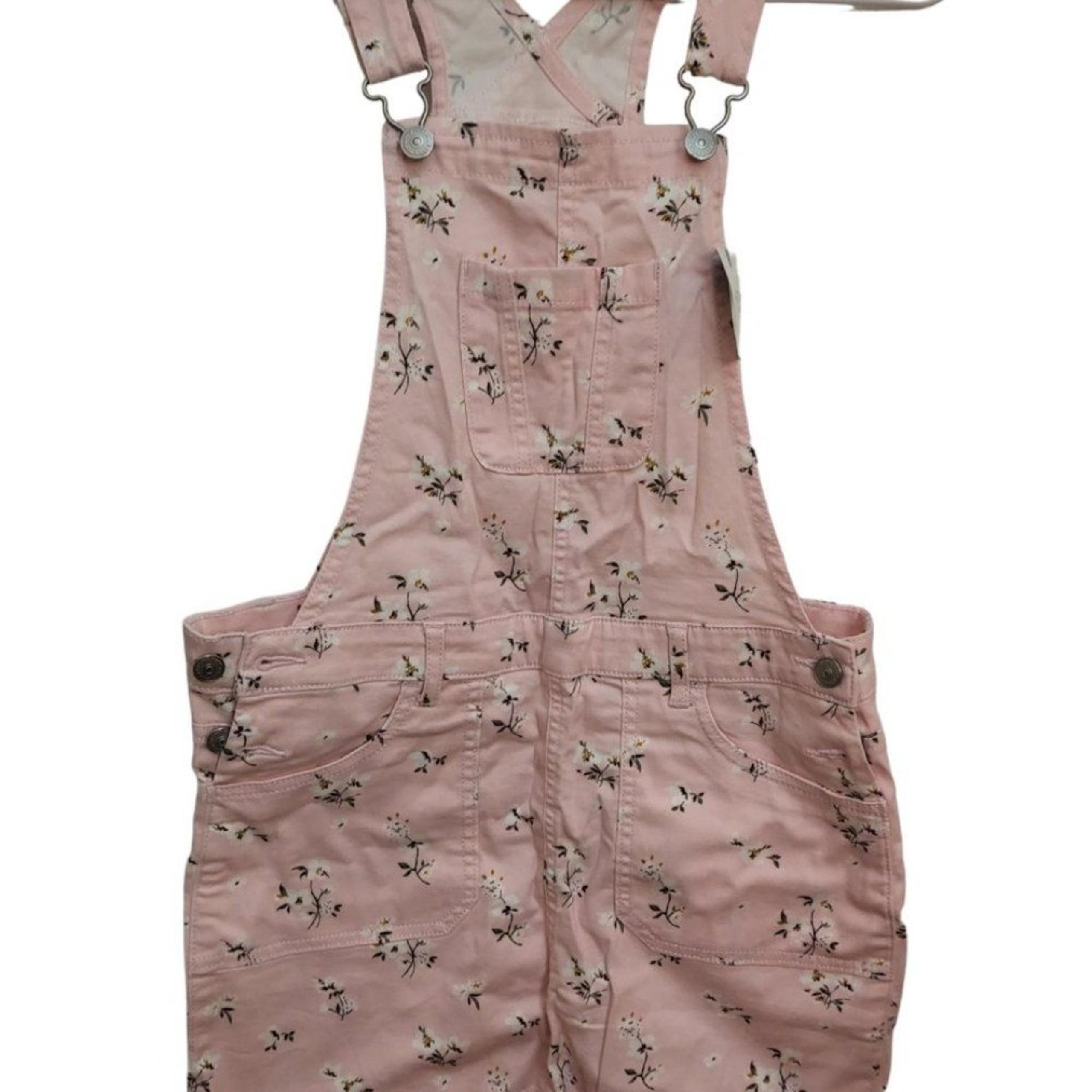 Arizona Girls Pink Floral Print Overall Skirt Skirtall Sz 16 NWT
