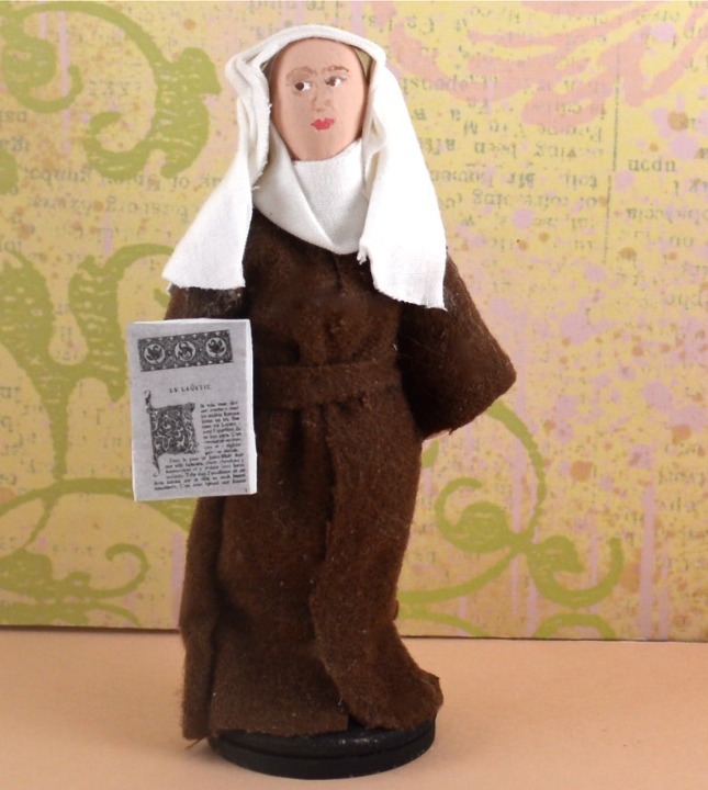 Marie de France Medieval Poet Doll Miniature Historical Literature Figure