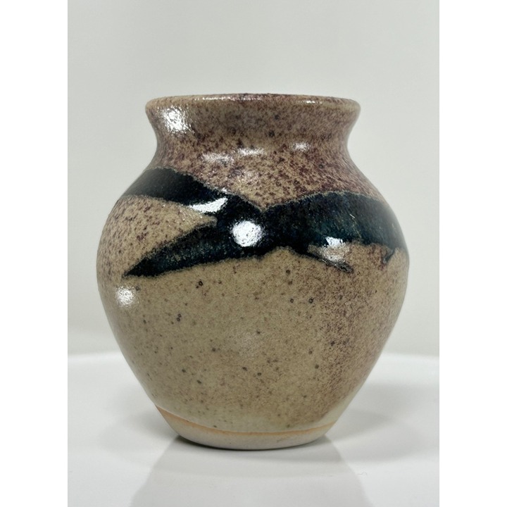 2006 Handmade Mini Vase 3oz Studio Art Pottery Multicolor Hand Painted Abstract