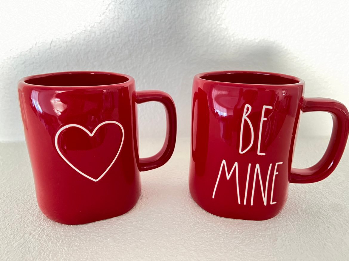 Rae Dunn Red Valentine Mug Set