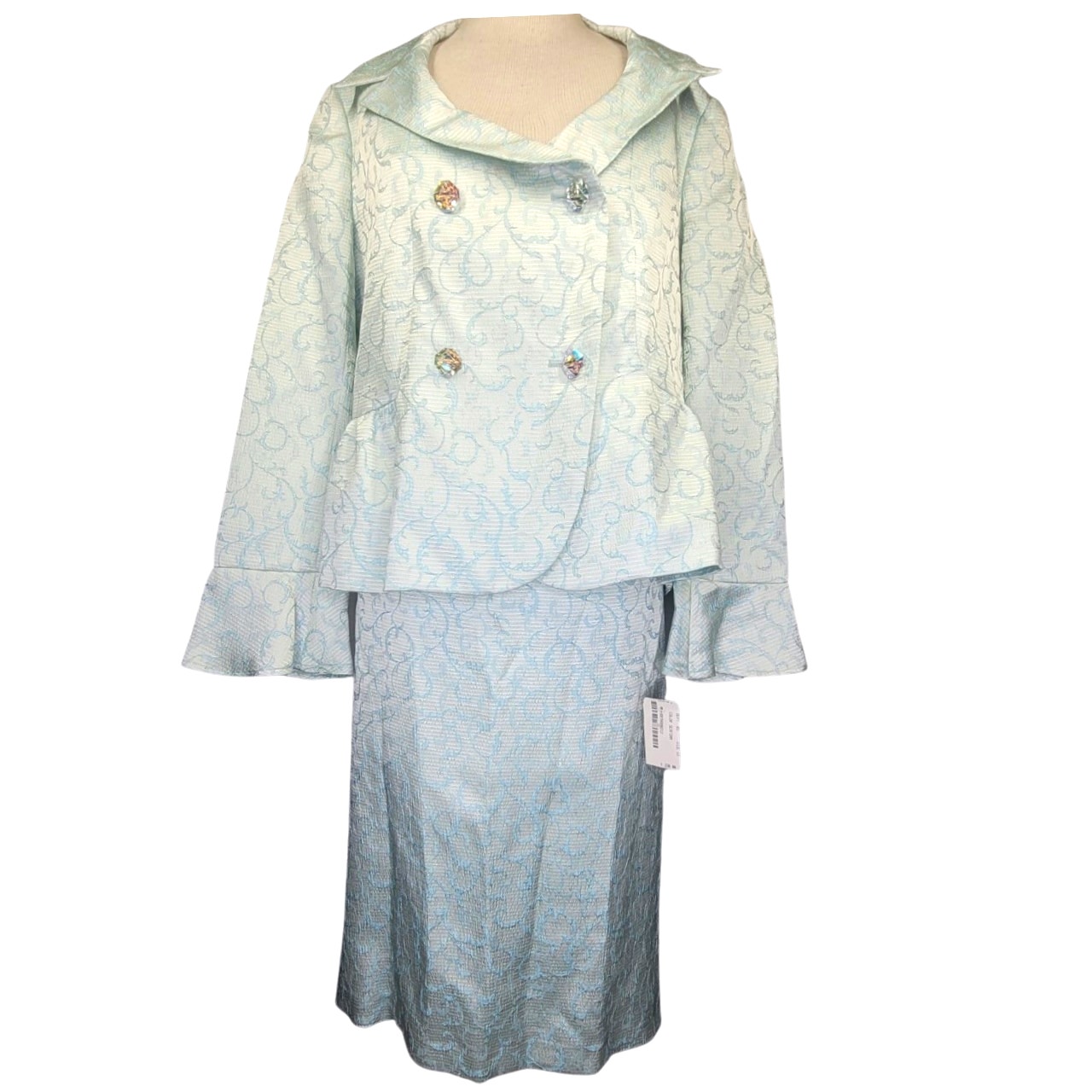 Nina Cole Seafoam Cocktail Skirt Suit Set 12 New with Tags