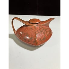 Vintage Brown/Orange Rust Ceramic Tea Coffee Pot with Lid