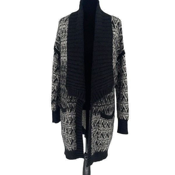 Cynthia Rowley Womens Wool Alpaca Blend Cardigan Sweater Black Medium