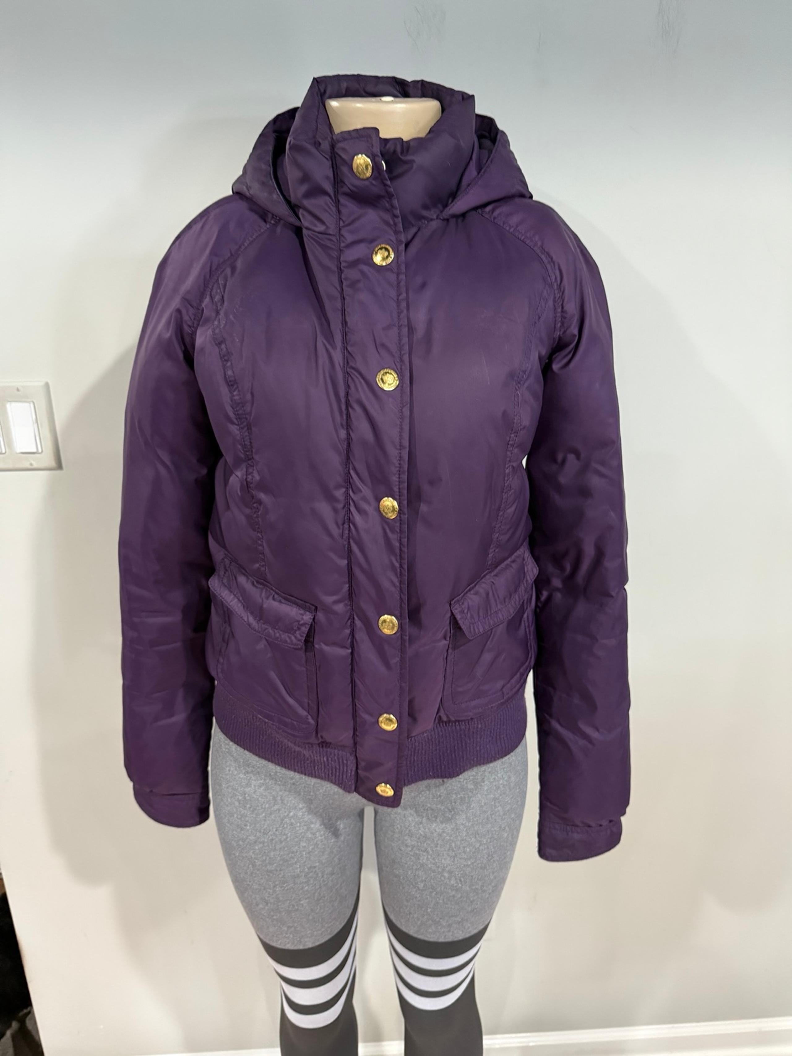 Juicy Couture coat size small women purple goose down warm winter hooded y2k