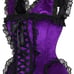 Daisy Corsets Renaissance Velvet Purple Corset Bustier Steel Boned Black Lace 3X
