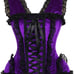 Daisy Corsets Renaissance Velvet Purple Corset Bustier Steel Boned Black Lace 3X