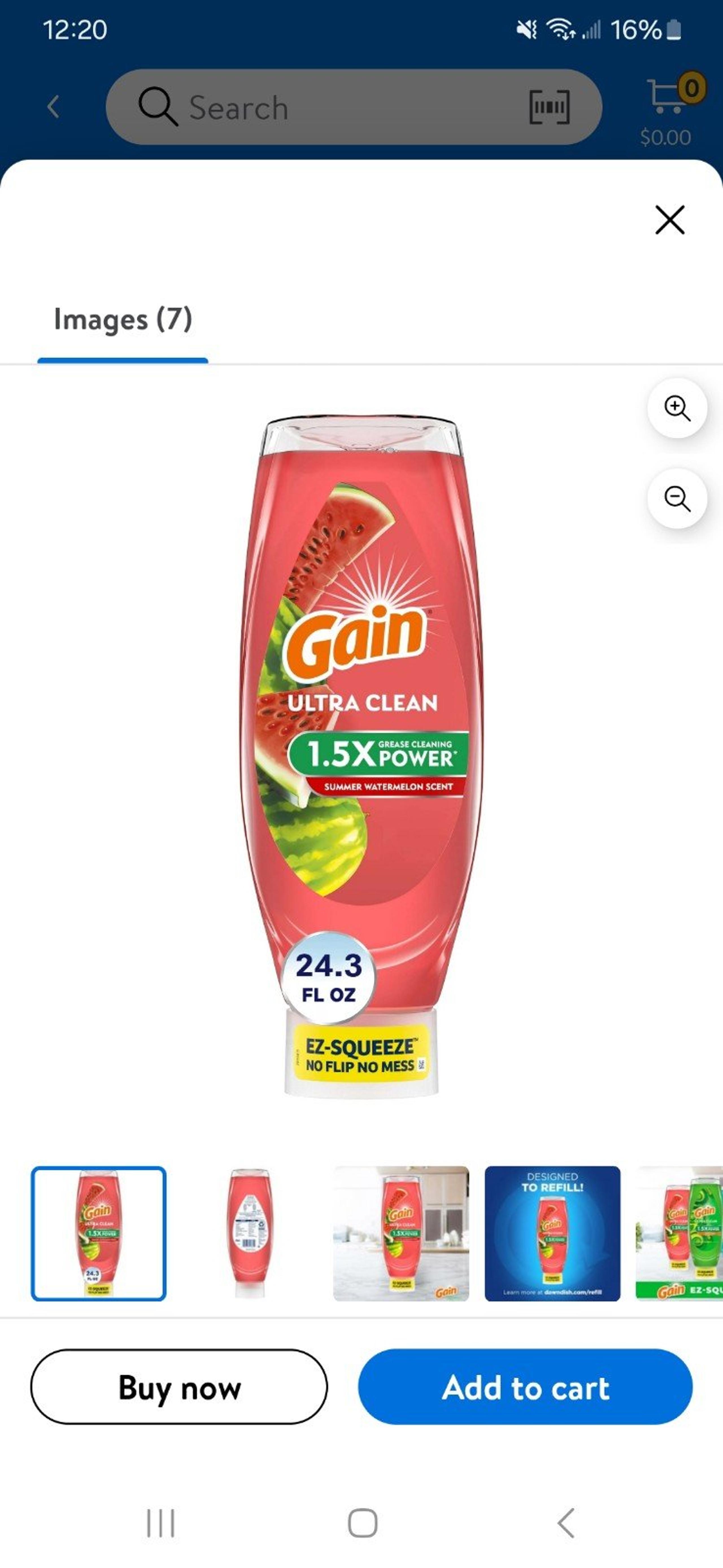 Gain Dish Detergent WATERMELON scented
