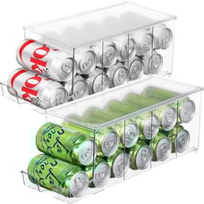 Drink Organizer for Fridge & Soda Can Dispenser Fridge Organization Set of 2