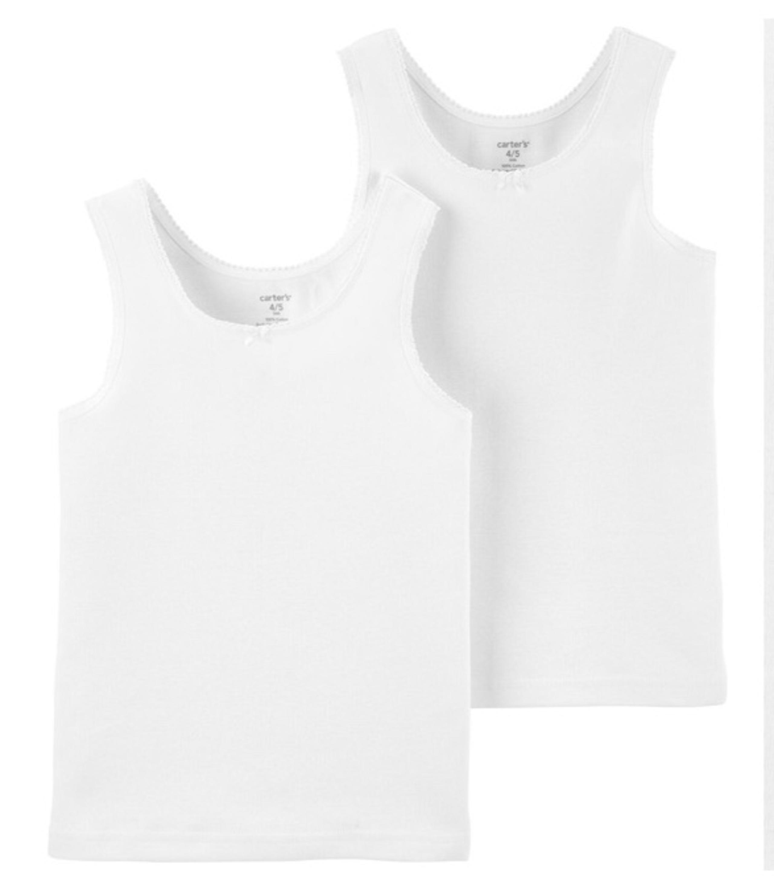 Carters Girls 4-Pack Cotton Cami Tanks White Tank Top Size 6
