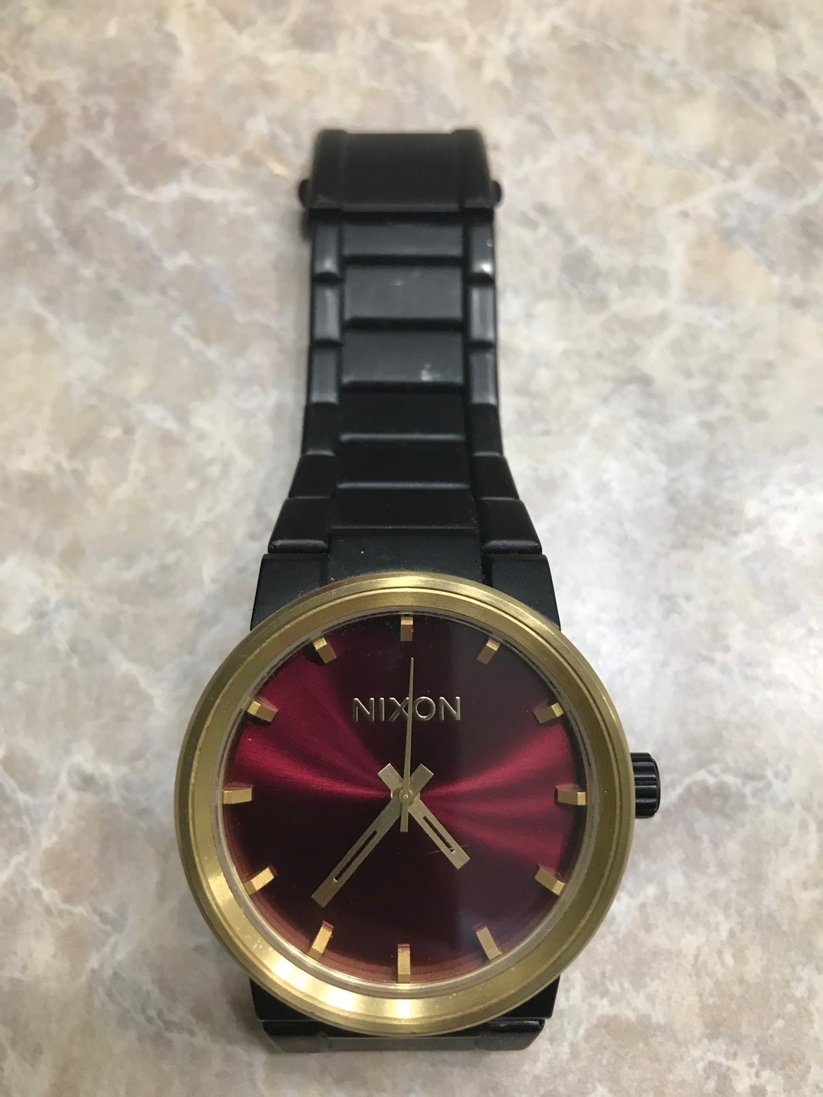 Nixon Burgandy face Cannon Watch