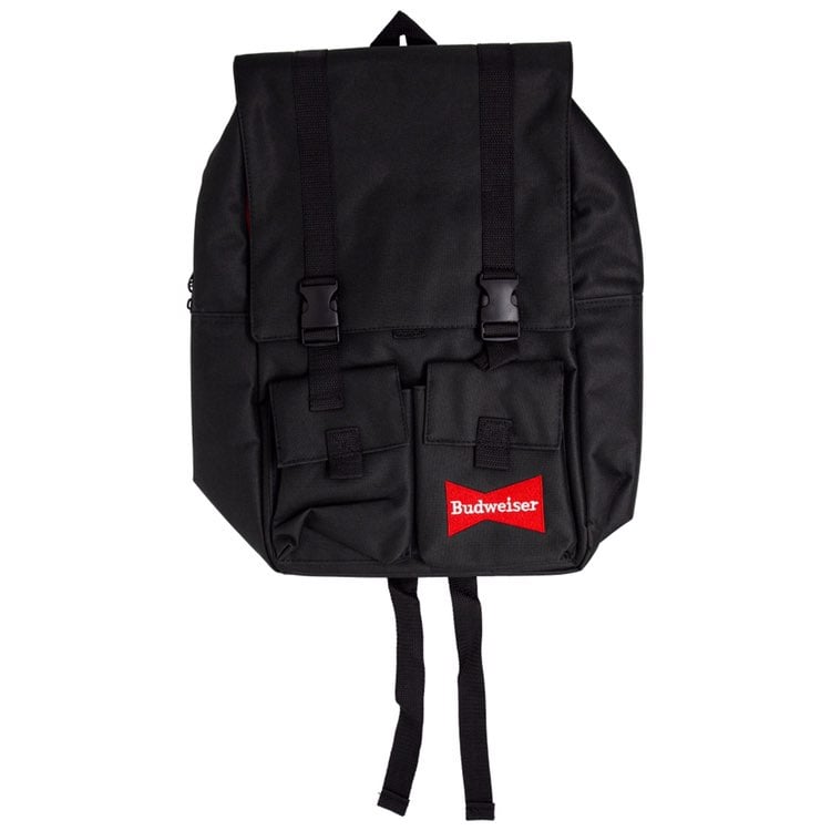 Officially licensed Budweiser Beer All Day rucksack backpack.