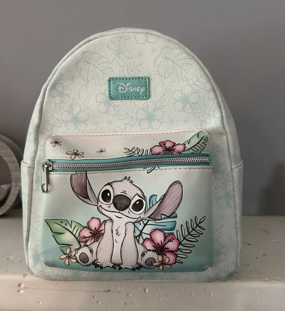 Loungefly Disney Lilo And Stitch Hibiscus Flowers Sketch Mini Backpack.