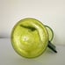 Ed Francis -Unique Green Glass Art Vase with Leaf Appliqué signed “Off Center”