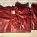 Red leather two piece set