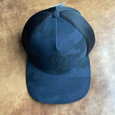 NWT Lululemon Trucker Hat LOGO S/M Heritage 365 Camo Deep Coal Black