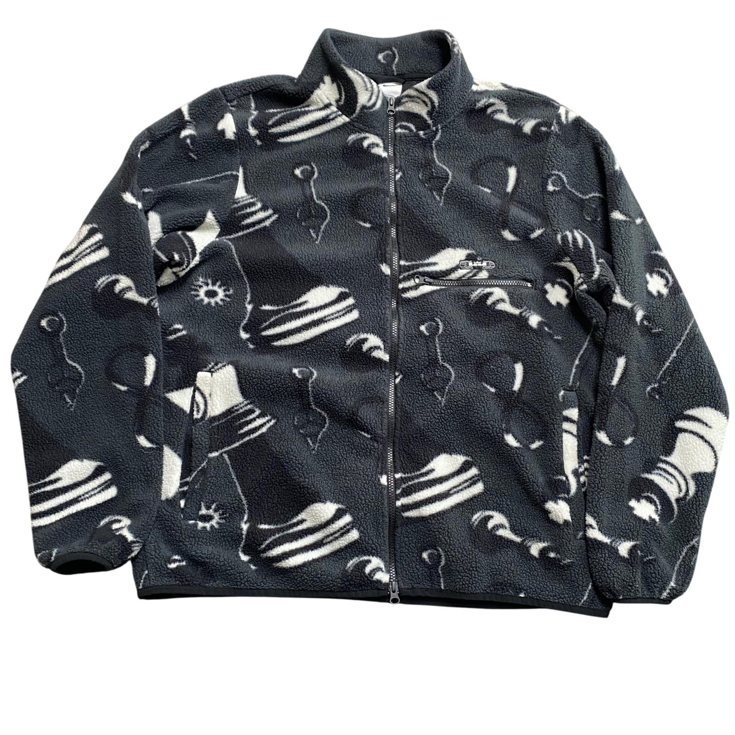 Nike LeBron James Chess King AOP Sherpa Fleece Full Zip Jacket Mens Size XL