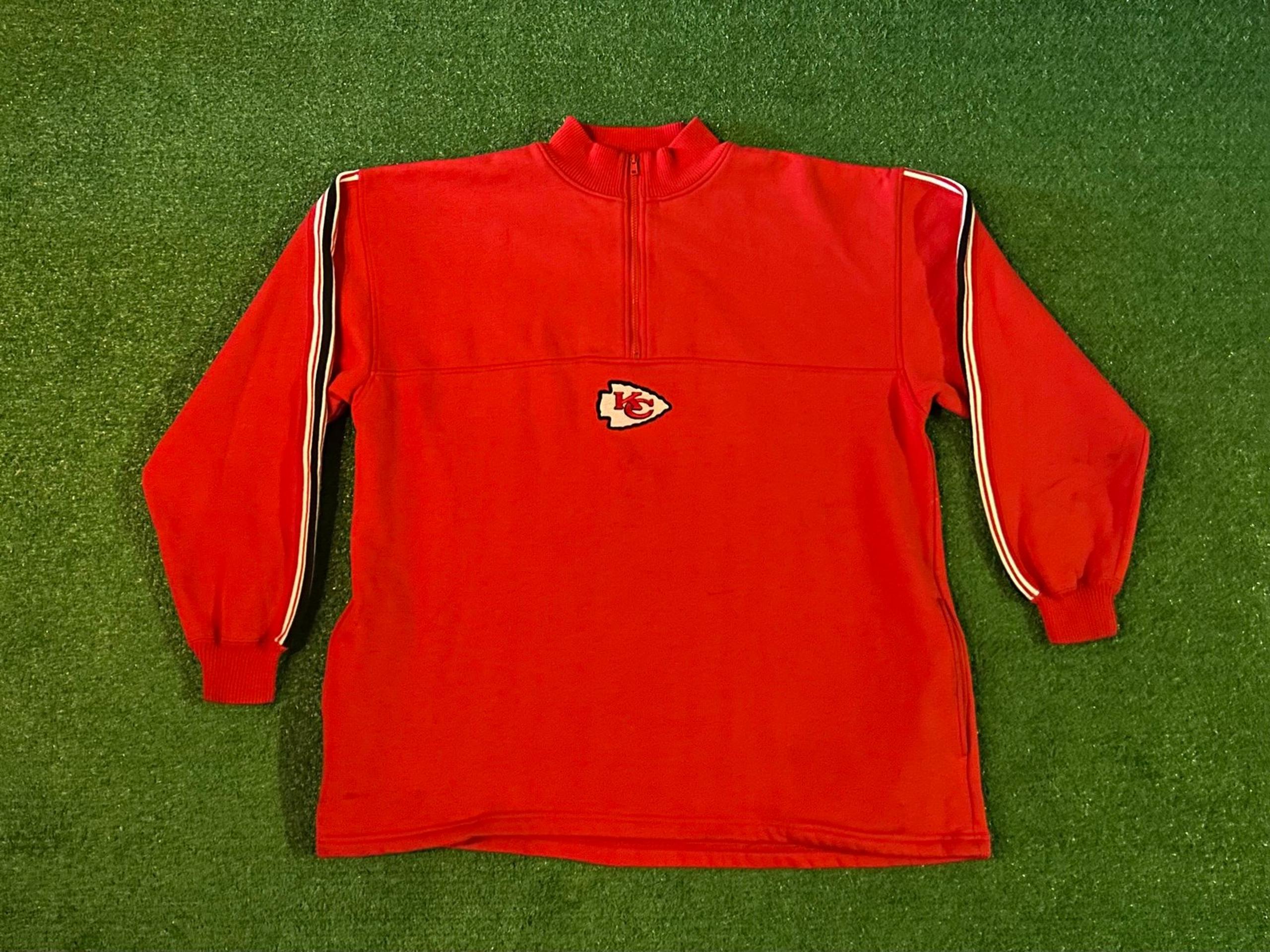 Vintage NFL Kansas City Chiefs Logo Athletic 1/4 Zip Pullover Sweatshirt - XL