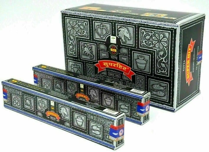 Satya Nag Champa SUPER HIT Dhoop Incense Sticks Agarbatti 12 Pack 15 gms.