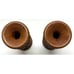 LOT OF 2 Vintage Hand Carved Large Teak Vase Candle Holders 12 1/8”