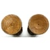 LOT OF 2 Vintage Hand Carved Large Teak Vase Candle Holders 12 1/8”
