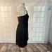 Tadashi Shoji Black One Shoulder Floral Applique Silk Cocktail Dress Size 6P