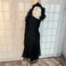 Tadashi Shoji Black One Shoulder Floral Applique Silk Cocktail Dress Size 6P