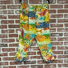 Jams World Vintage W746-CREA Crea Of The Sea Resort Cropped Pull On Pants Large