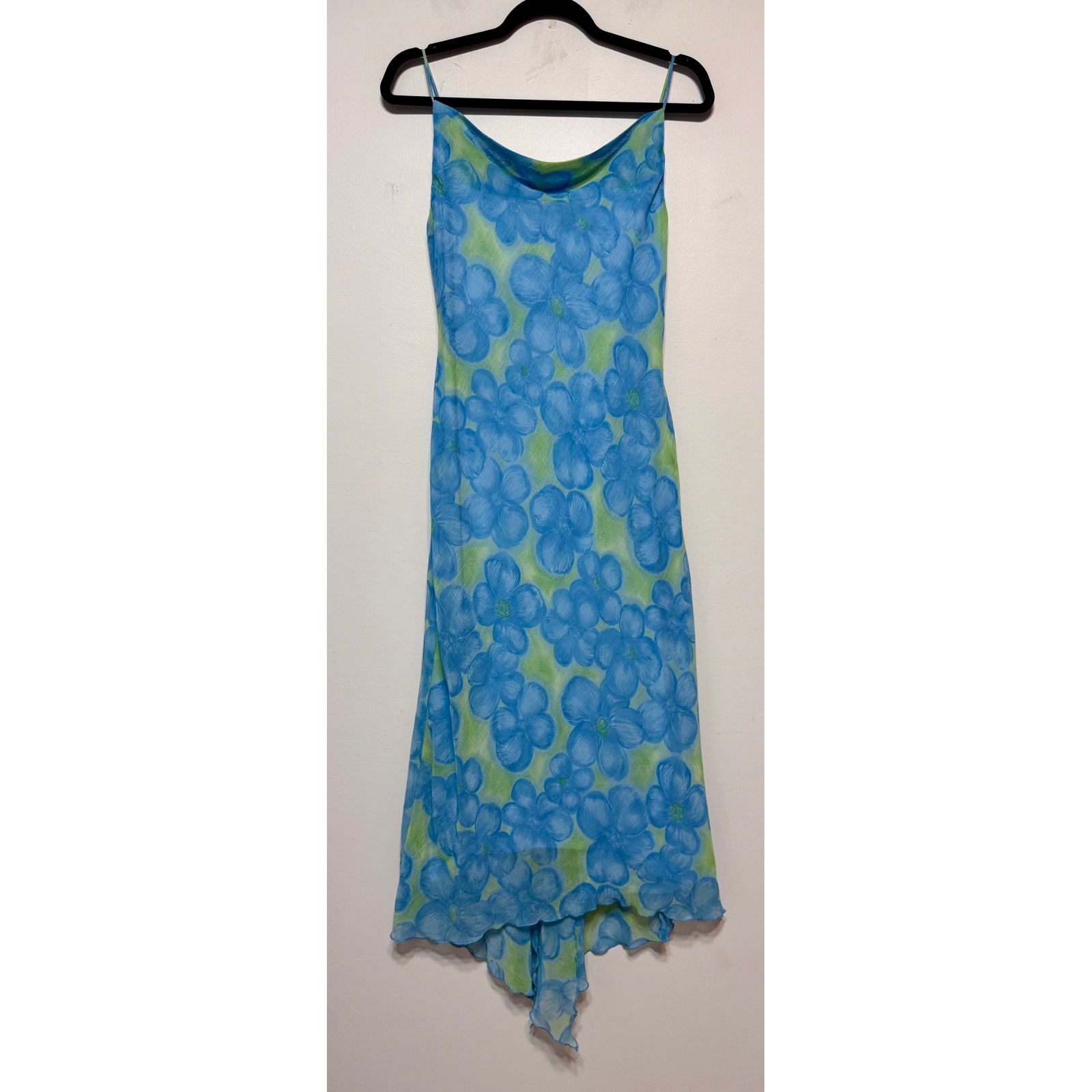 Vintage Y2K Floral Slip Dress Size 7/8 Fairycore Soft Girl Meadow Maiden Elegant