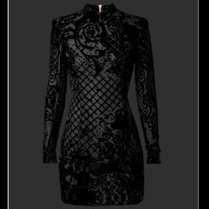 Balmain X H&M Black Silk Velvet Dress