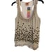Tory Burch Enid Shell Embellished Tulle Nude Tank, Top Women Size 8 NWT