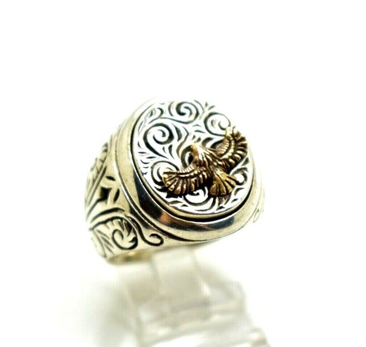 Mens Eagle Gold Signet Ring